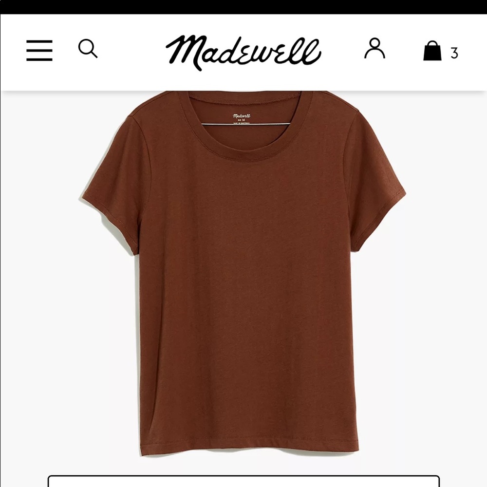 Madewell north side vintage tee brown medium